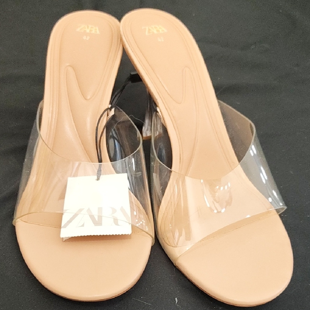 Zara Nude Women's Heeled Mules